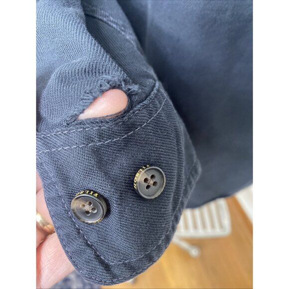 Filson Cotton Black Button Down Shirt Mens Size L Collar Casual Hunting Hiking - Picture 9 of 13